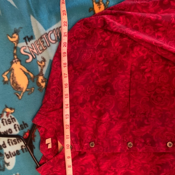 Western Dress Shirt Large red banded collar - Picture 9 of 12